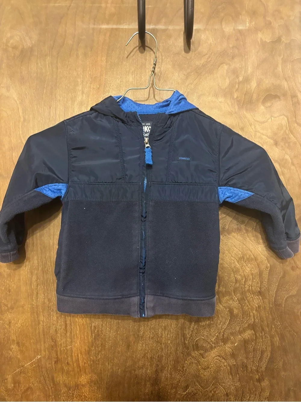 OshKosh B'gosh Navy Jacket with Bright Blue Hood Lining